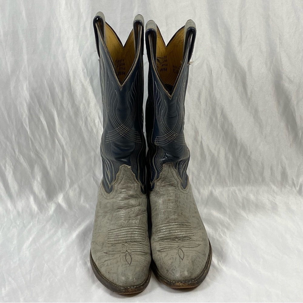 Tony Lama Men’s Gray Western Cowboy Boots Size 7 B Style 8086 - Picture 2 of 16